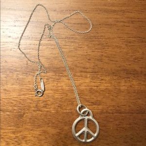Tiffany & Co. Silver Peace Sign Necklace